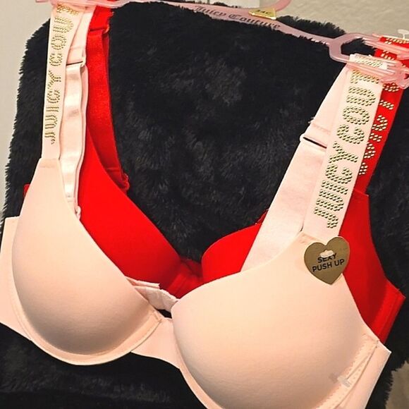 Juicy Couture 2-PK Logo Strap Sexy Push-Up Bra Set - Picture 3 of 8